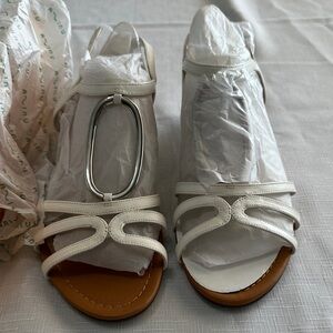 Unisa White Sandals with Silver Accent